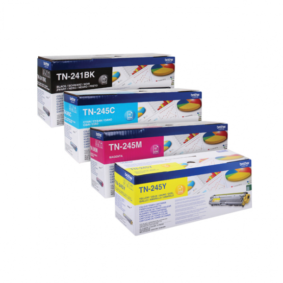 Brother TN245 Toner CartridgeMulti-Pack - Black, Cyan, Magenta, Yellow (BA810615) 